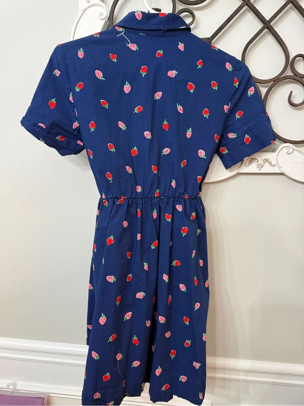 kate spade navy dress with red strawberry print - used once